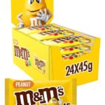 M&Ms Peanut 45g box with colorful candy-coated chocolates.